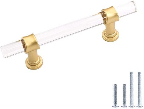 25 Pack Peaha Gold Drawer Pulls Brushed Brass Cabinet Pulls Kitchen Cabinet Handles T Bar Pulls for Cabinets, 3in Hole Center, 5 Inch Overall Length - - Amazon.com Brushed Brass Cabinet Hardware, Acrylic Kitchen Cabinets, Brushed Brass Cabinet, Drawer Pulls Kitchen, Acrylic Drawer, Drawer Pulls Kitchen Cabinets, Gold Cabinet Pulls, Gold Cabinet Handles, Gold Drawer Pulls