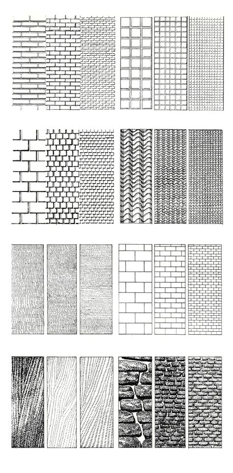 Texture Drawing Ideas, Texture Sketch, Rendering Techniques, Arte Doodle, Interior Design Drawings, Texture Drawing, Interior Design Sketches, Concrete Texture, Interior Sketch