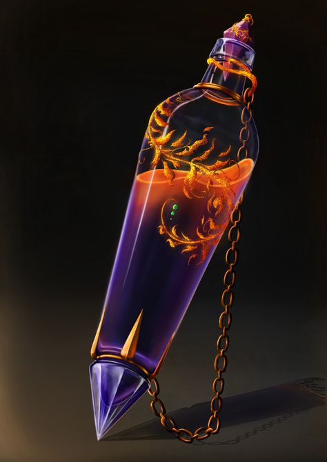 ArtStation - Items and studies, Marek Škrhák Magical Potion, Artifact Art, Magic Bottles, Dnd Dragons, Props Art, Fantasy Props, Dnd Monsters, Dungeons And Dragons Homebrew, Potion Bottle