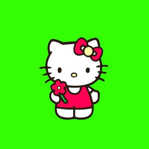 Hello Kitty Green Screen, Photo Clock, Hello Kitty My Melody, Cat Stickers, Green Screen, Aesthetic Backgrounds, Hello Kitty, Clock, Kitty