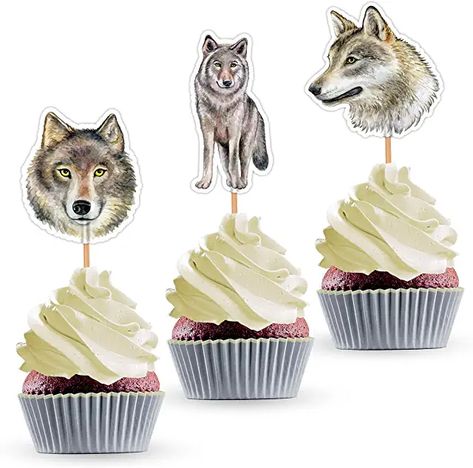 Wolf Birthday Party, Wolf Party, Wolf Birthday, Wolf Cake, Butterfly Cupcake Toppers, Princess Cupcake Toppers, Kids Party Themes, Boy Birthday Cake, Cupcake Cake