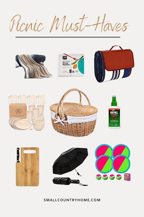 picnic must haves Picnic Must Haves, Picnic Checklist, Picnic Supplies, Small Country Homes, Amazon Kitchen Must Haves, Forgetting Things, Picnic Essentials, Kitchen Must Haves, Family Picnic