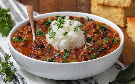 Red Beans & Rice with Ground Beef Lean Ground Beef Recipe, Lean Beef Recipes, Rice With Ground Beef, Make With Ground Beef, Red Bean And Rice Recipe, Red Beans Recipe, Red Beans And Rice Recipe, Ground Beef Breakfast, Red Beans Rice