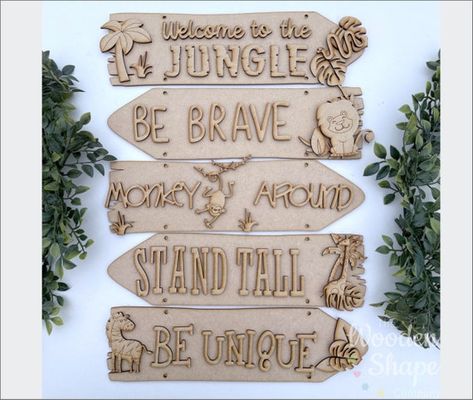 Jungle Toddler Room, Girls Jungle Bedroom, Kids Room Door, Jungle Bedroom Theme, Jungle Theme Rooms, Jungle Themed Bedroom, Grandkids Room, Jungle Bedroom, Direction Sign