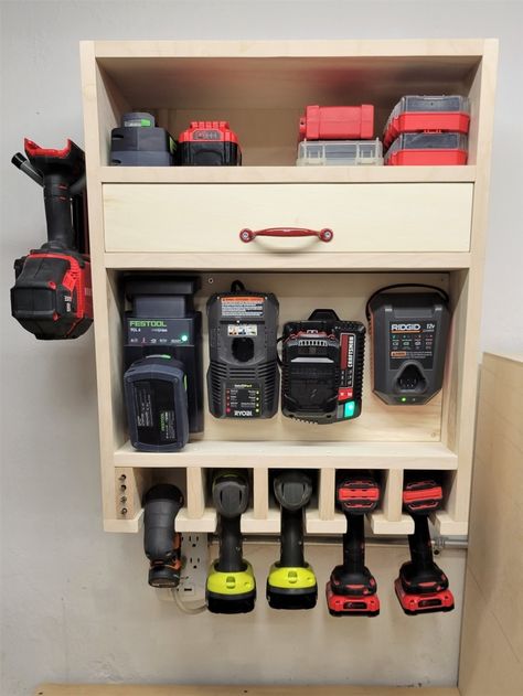 Garage Drill Storage, Cordless Drill Charging Station, Workshop Charging Station, Drill Battery Charging Station, Tool Battery Charging Station, Power Tool Charging Station, Cordless Drill Storage, Drill Charging Station, Diy Montreal