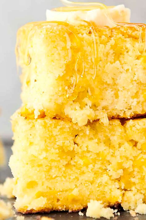 How to Make Jiffy Cornbread Better - Show Me the Yummy Sweet Cornbread Recipe, Easy Homemade Cornbread, Best Cornbread, Jiffy Cornbread Recipes, Best Cornbread Recipe, Cornbread Recipe Sweet, Moist Cornbread, Jiffy Cornbread Mix, Southern Cornbread