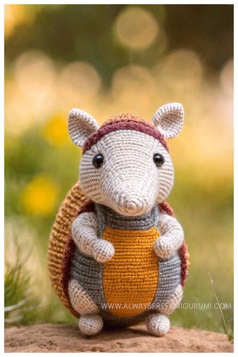 Amigurumi Armadillo Crochet Free Pattern Armadillo Crochet Pattern Free, Amigurumi Armadillo, Armadillo Crochet Pattern, Amigurumi Elephant, Crochet Amigurumi Free, Free Amigurumi Patterns, Crochet Items, Crochet Free, Ideas Crochet