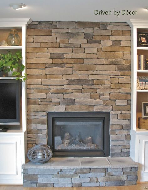 fireplace decorating ideas | ... Décor: Five Important Decisions in Designing a Stone Veneer Fireplace Half Wall Stone Fireplace, Veneer Fireplace, Fireplace Makeovers, Stone Veneer Fireplace, Stacked Stone Fireplaces, Fireplace Redo, Basement Fireplace, Stone Decoration, Homestead House