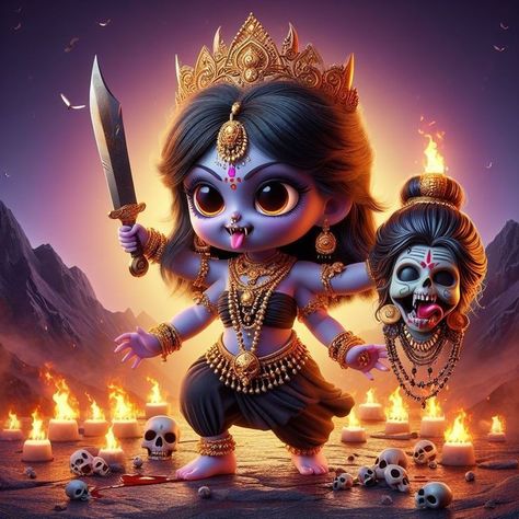 Kale Maa Pic, Cute Kali Maa, Cute Mata Rani, Cute Maa Durga, Cute Durga Maa, Maa Kali Photo, Maa Shakti, Kali Picture, Child God