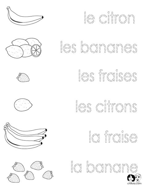 fruit French Articles, Learning French For Kids, Learn To Speak French, Learning Spanish For Kids, French Flashcards, Spanish Lessons For Kids, French Worksheets, French Teaching Resources, French Activities