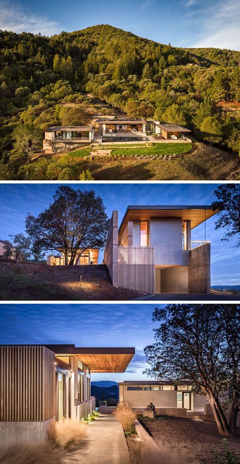 Healdsburg California, California Architecture, Modern Mountain Home, Dry Creek, Home Exterior, Cottage Design, Trendy Home, Futuristic Architecture, Residential Architecture