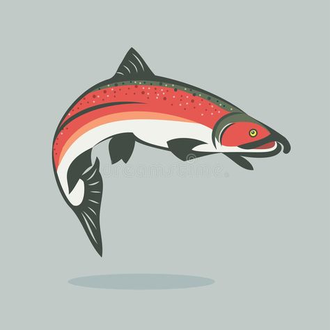 Salmon fish. Vector illustration of salmon fish , #AFF, #fish, #Salmon, #Vector, #salmon, #illustration #ad Native American Tattoo Art, Salmon Drawing, River Drawing, Intarsia Wood Patterns, Native American Tattoo, Cookbook Design, Fish Vector, Salmon Fish, Fish Logo