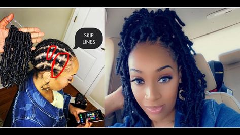 #508. Skip The Lines To Get Best Look; Toyotress Butterfly Locs - https://blackhairinformation.com/video-gallery/508-skip-the-lines-to-get-best-look-toyotress-butterfly-locs/ Butterfly Locs Crochet Hairstyle, Jumbo Crochet Box Braids, Crotchet Braids Crochet, Crotchet Braid Pattern, Easy Braids To Do On Yourself Black Hair, Crochet Goddess Braids, Cornrow Patterns, Crochet Butterfly Locs, Hair Styles Wig