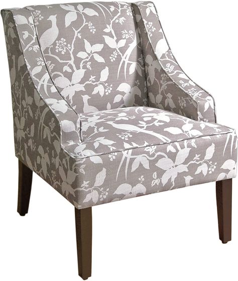 Amazon.com: HomePop Velvet Swoop Arm Living-Room-Chairs, Grey Floral Tree Pattern : Home & Kitchen Wooden Accent Chair, Stylish Accent Chairs, Contemporary Accent Chair, Cozy Seats, Accent Arm Chairs, Entertainment Room, Accent Furniture, Accent Chair, Upholstered Chairs