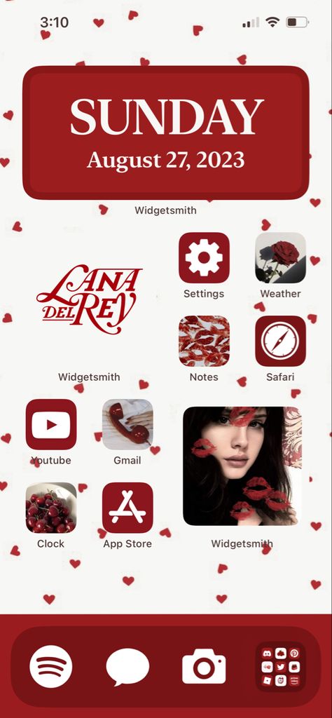 Lana Del Rey Layout Ios, Lana Del Rey Themed Phone, Lana Del Rey Ios 16 Wallpaper, Lana Del Rey Homescreen Layout, Lana Del Rey Phone Layout, Red Ios 16 Homescreen, Lana Del Rey Phone Theme, Red Ios Layout, Lana Del Rey Home Screen