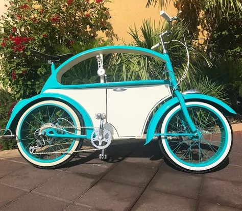 Way Cool Bicycle | Rancho News | RanchoTransaxles.com Sepeda Retro, Van Volkswagen, Vintage Auto's, Vw Sedan, Velo Vintage, Combi Volkswagen, Cycle Chic, I Want To Ride My Bicycle, Custom Bicycle