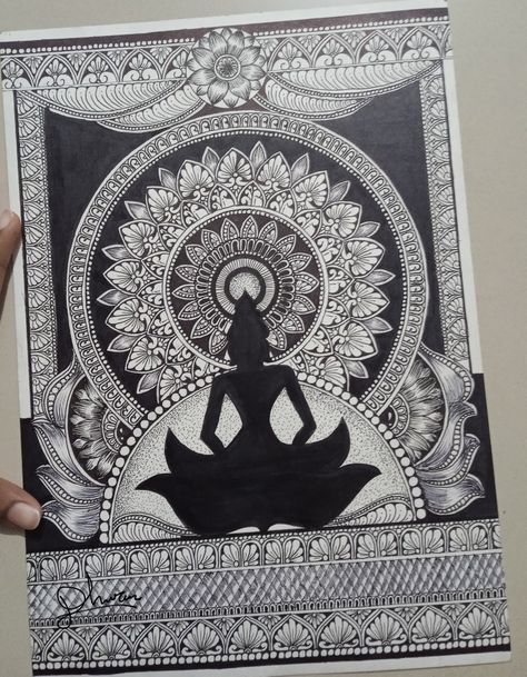 Peace 😇 Buddha Mandala, Mandala Ideas, Gautam Buddha, Flower Drawing Tutorials, Art Painting Gallery, Cute Cartoon Drawings, Painting Gallery, Drawing Tutorials, Mandala Art