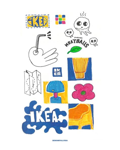 ALL ROADS LEAD BACK TO IKEA I love @ikea so I made a bunch of illustrations and turned them into a poster 👩‍💻 swipe for the original sketch 💫 - #posterdesign #graphicdesign #ikea #illustration Ikea Illustration, Ikea Poster, Poster Design, The Original, Sketch, I Love, Graphic Design, Illustrations, The Originals