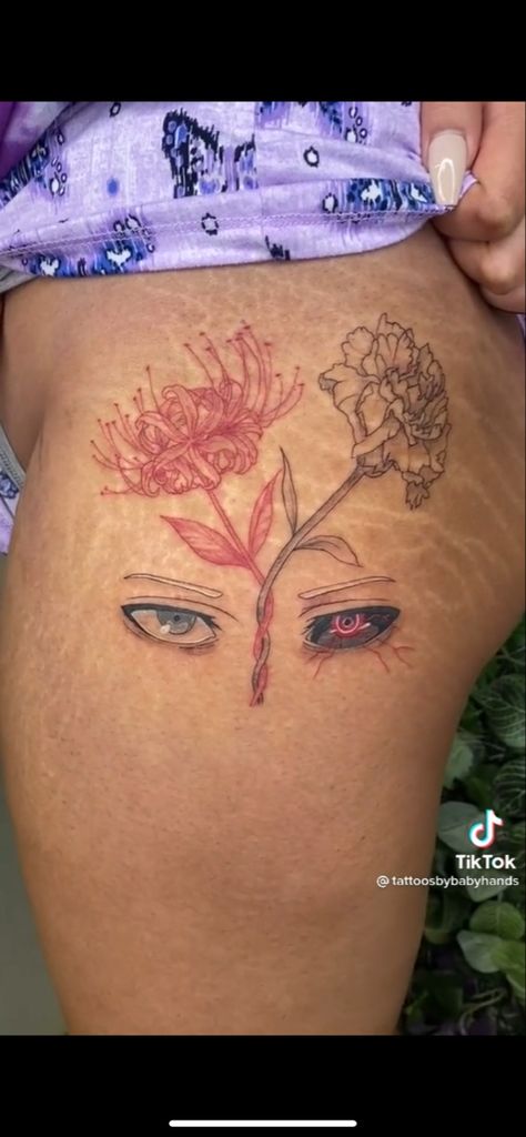 Tokyo Ghoul Tattoo Touka, Tokyo Ghoul Eye Tattoo, Bleach Mask Tattoo, Tokyo Ghoul Inspired Tattoo, Crazy Tattoos For Men, Ken Kaneki Tattoo, Tokyo Ghoul Tattoo Designs, Ghoul Tattoo Ideas, Tokyo Ghoul Flower Tattoo