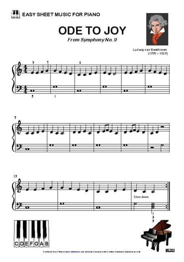 ODE TO JOY - EASY SHEET MUSIC by REMIFA Music Education | TPT Piano Sheet Music Beginners, Piano Tips, Piano Songs Sheet Music, Piano Music Easy, Beginner Piano Music, Easy Sheet Music, Clarinet Music, Clarinet Sheet Music, Easy Piano Songs