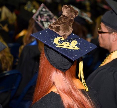 Proof That The UC Berkeley Class of 2020 Are Meant To Be Golden Bears Berkeley Grad Cap, Graduation Hat Designs, Grad Hats, Graduation Hats, College Grad Cap Ideas, Grad Cap Decorated, College Graduation Cap Decoration, Grad Hat, Cal Bears