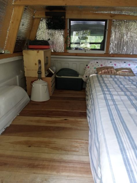 Marsha's Truck Camper Remodel (2021) Truck Camper Remodel, Truck Bed Toppers, Small Truck Camper, Tiny House Remodel, Truck Living, Homemade Camper, Shed Tiny House, Truck Bed Camping, Truck Bed Camper