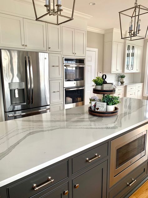 Cambria Brittanicca Quartz, Cambria Brittanicca, Glass Stair, Glass Stairs, Stair Case, Quartz Kitchen, Kitchen Style, Kitchen Ideas, Kitchen Island