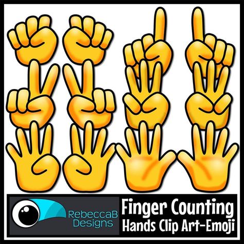 Finger Counting Hands Clip Art Emoji Style Hand Signals | Etsy Hand Emoji, Hand Signals, Teacher Clipart, Insert Image, Art Sites, Frame Clipart, Single Image, Text Image, Digital Stamps