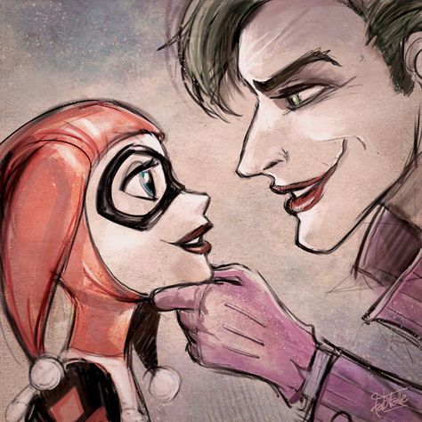 Harley Quinn & Joker Art Print Joker E Harley Quinn, Joker Y Harley Quinn, Harley Quinn Joker, Joker Drawings, Harley Quinn Drawing, Joker Art, Harley Quinn Art, Joker And Harley Quinn, Art Style Inspiration