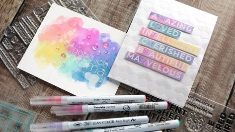 Zig Clean Color – kwernerdesign blog Zig Markers, Watercolour Markers, Kristina Werner, Water Colouring, Crafting Videos, Color Markers, Marker Coloring, Watercolor Markers, Watercolour Cards