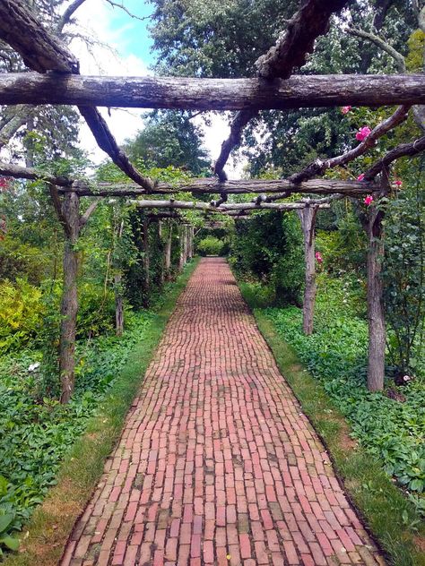 This listing is for a large, beautiful, clear print of a 2016 photo of a brick walkway leading through a rose garden under an arbor. The size is 18 x 24 with no borders. The item is very high quality, professionally printed on premium, satin photo paper. It will ship securely in a sturdy mailing tube. Please handle your print with care, including while unpacking it. If you are looking for a custom size or other alterations, please send a message as I will likely be able to accommodate for a reas Brick In Garden, Herringbone Brick Walkway, Brick And Stone Walkway Garden Paths, Brick Garden Path, Side Of House Walkway, Brick Lined Flower Bed, Garden Paths And Walkways Pea Gravel Brick Edging, Garden Paths And Walkways, Old Brick Walkway Garden Paths