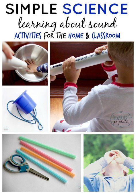 Simple Sound Science Experiments for Kids. Great activities for a mini-sound science unit. Physical Science Activities, Sound Science, Weather Art, Science Experiments For Kids, First Grade Science, Experiments For Kids, Preschool Music, Easy Science Experiments, Activities For Children