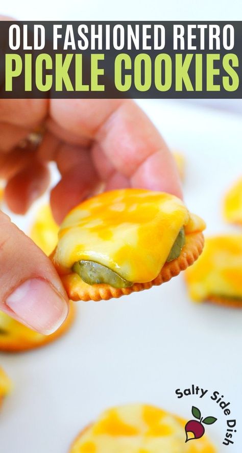 ritz cracker with pickle and cheese appetizer from tiktok being held Ritz Cracker Pickle, Recipes With Dill Pickles In Them, Dinner With Pickles, Appetizer With Pickles, Cheesy Ritz Pickle Bites, Easy Pickle Snacks, Sandwiches With Pickles, Food With Pickles, Ritz Cracker Pickle Cheese