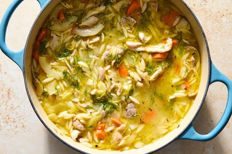 This Lemon Chicken Orzo Soup Will Keep You Extra Cozy This Month Orzo Soup Recipes, Lemon Soup, Lemon Orzo, Leftovers Soup, Orzo Soup, Chicken Orzo Soup, Chicken Orzo, Lemon Chicken Orzo Soup, Easy Pasta Dishes