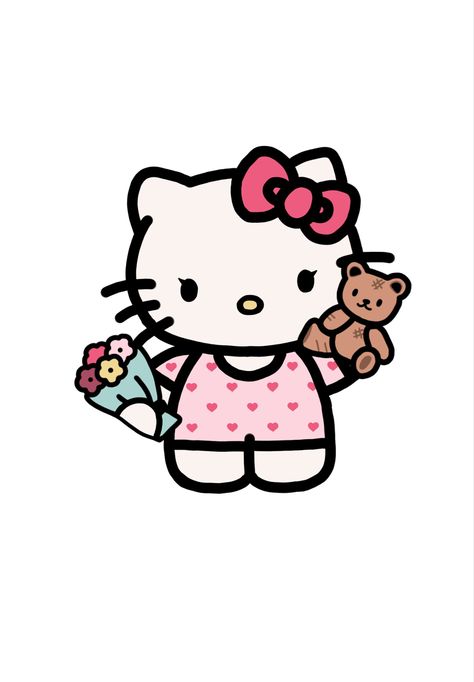 Hello Kitty Cut Out, Hello Kitty Aesthetic Stickers, Hello Kitty With Hair, Hello Kitty With Flowers, Hello Kitty Doodles, Valentine Hello Kitty, Hello Kitty Middle Finger, Valentines Hello Kitty, Istanbul University