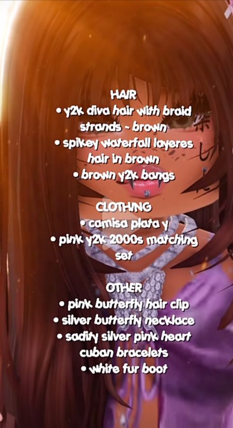 Brown Hair Combos, Brown Hair Roblox Id, Rp Games, Brookhaven Codes, Brown Hair Roblox, Hair Roblox, Free House Design, Brown Y2k, Baddie Outfits Ideas