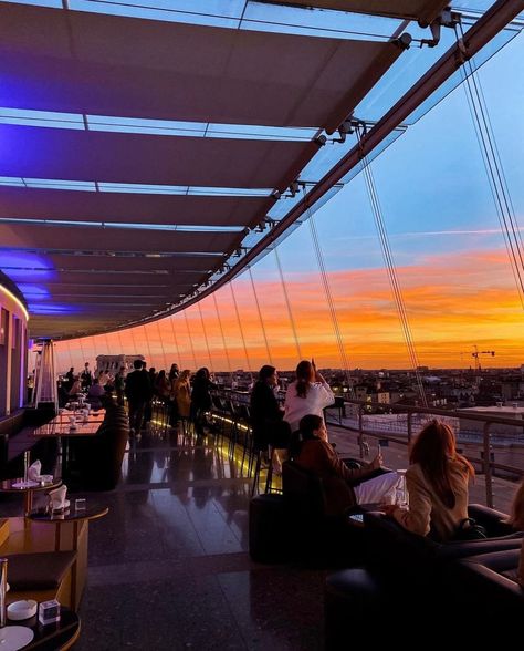 Milan Rooftop, Milan Bar, Rooftop Bar Design, Sunset Rooftop, Milan City, City Sunset, Rooftop Party, Wedding Send Off, Best Rooftop Bars