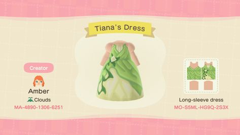 Tianas Dress, Disney Acnh, Disney Codes, Disney Gear, Prince Hans, Duffy The Disney Bear, Disney Princess Outfits, Animals Crossing, Disney Bear