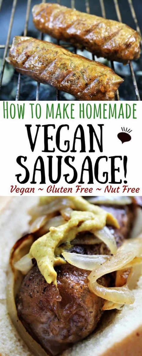 Vegan Sausage Links, Vegan Sausage Recipes For Dinner, Vegan Italian Dishes, Vegan Italian Sausage Recipe, Vegan Italian Food, Vegan Italian Sausage, Vegan Barbeque, Vegan Breakfast Sausage, Vegan Sausage Recipe