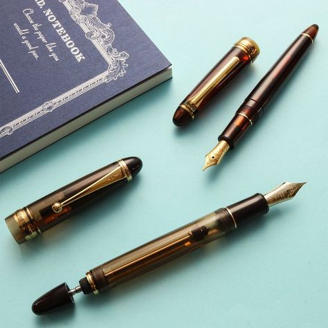 Sailor Fountain Pen, Pilot Fountain Pen, Amber Brown, Fountain Pen Ink, Pen And Paper, Fountain Pens, Writing Instruments, Travelers Notebook, Fountain Pen