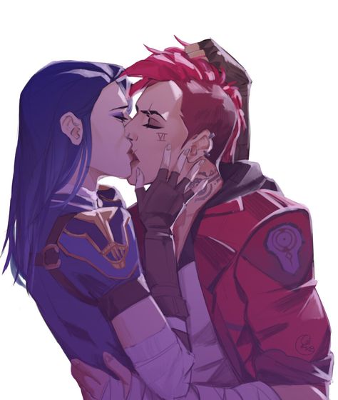 Arcane Vi And Caitlyn, Vi League Of Legends, Jinx League Of Legends, Oil And Water, League Of Legends Characters, Lesbian Art, Queer Art, Lol League Of Legends, Serie Tv