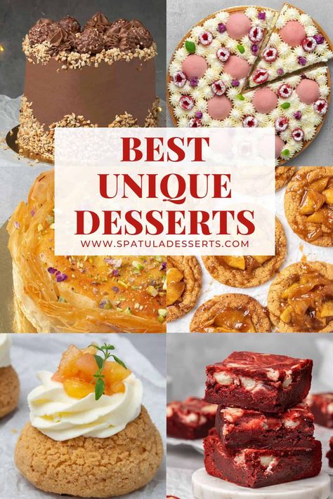 Desserts For A Restaurant, Over The Top Desserts, Crazy Desserts Ideas, Trending Desserts 2024, Unique Brownie Recipes, Funky Desserts, Unusual Dessert Recipes, Unique Dessert Ideas, Unique Dessert Recipes