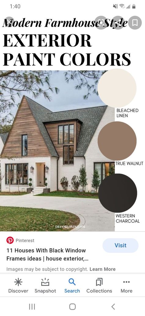 Black windows, caramel, off white Black Windows Exterior Color Schemes, Modern Exterior Paint Colors, White Stucco House, Outdoor House Paint, Exterior Paint Combinations, Exterior Home Colors, Black Windows Exterior, Exterior Paint Color Combinations, Farmhouse Style Exterior