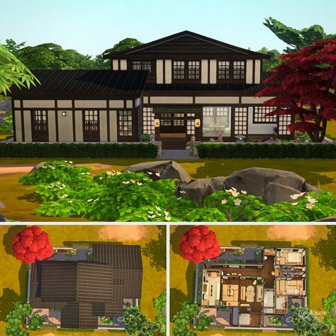 Traditional Japanese House Sims 4, Sims 4 Japanese House Layout, Japanese Mansion Floor Plan, Modern Japanese House Floor Plan, Japanese Traditional House Floor Plans, Japanese Mansion Traditional, Traditional Japanese House Layout, Japanese House Ideas, Japanese Floor Plan