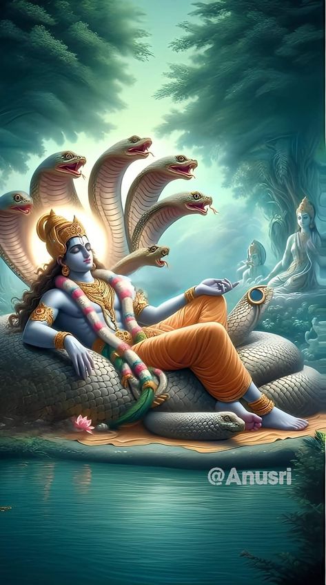 Sri Maha Vishnu Images, Vishnu Bhagwan Drawing, Lord Paintings, Narayan God, Vishnu Dev, Ganesha Art Illustration, Angry Lord Shiva, Vishnu Ji, All God Images