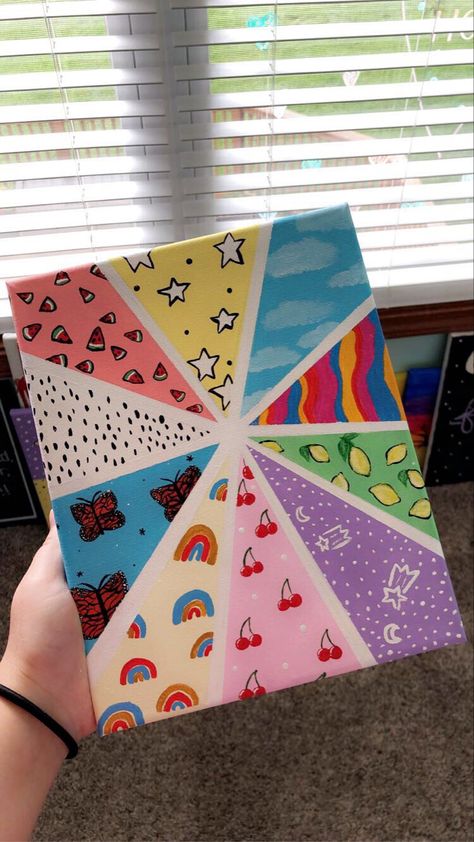 Canvas Painting Patterns, Triangle Art, Indie Drawings, Art Deco Interior Design, Hippie Painting, Simple Canvas Paintings, Cute Canvas Paintings, Easy Canvas Art, Easy Doodle Art