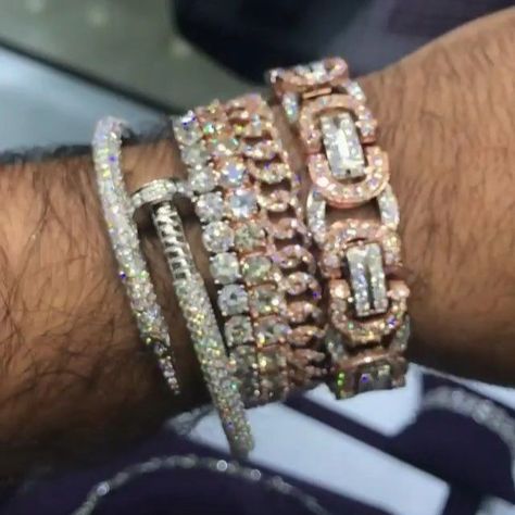 Hip Hop Jewelry News Daily on Instagram: "@fevzimadeitforme rocking 5 iced out bracelets and they all go nicely together💎Comment below if you would wear this if you had it⬇️" Money Motivation, Hip Hop Jewelry, Girls Best Friend, Diamond Bracelet, Hip Hop, Bee, Diamonds, Money, Collage