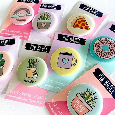 New pin badges now in our shop 😍 Cute Badge Design, Badge Ideas Design, Button Badge Design Ideas, Badge Design Ideas Diy, Bottons Ideas, Backing Card Design, Badge Design Ideas, Pin Badge Design, Button Badge Design