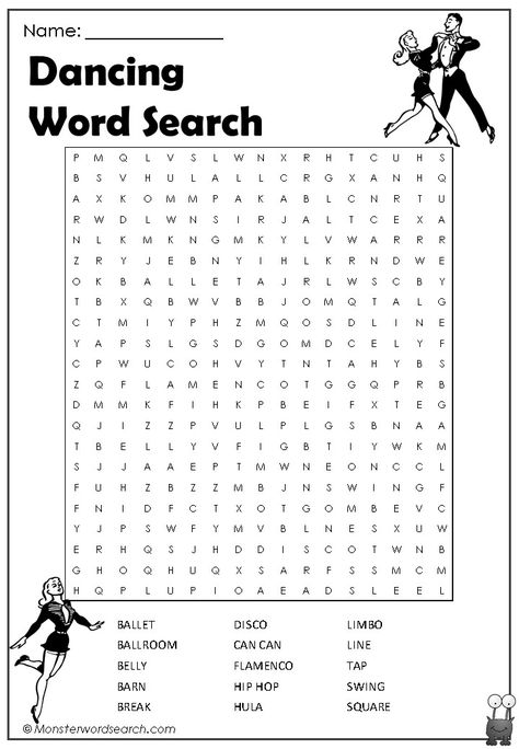 cool Dancing Word Search Dance Theme Activities, Dance Class Worksheets, Dance Worksheets Free Printable, Dance Camp Themes, Dance Worksheets, Dance Terminology, Dance Classroom, Free Dancing, Dance Activities