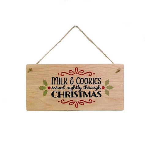 Rustic Christmas Wood Sign - Holiday Wall Decor Wall Decor Signs, Rustic Christmas Decor, Holiday Wall Decor, Christmas Signs Wood, Milk Cookies, Decor Signs, Christmas Decorations Rustic, Christmas Wood, Rustic Christmas